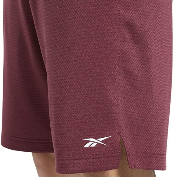 🆕Reebok Men's Workout Ready Melange Knit Shorts,Maroon, S, M, L, NWT, Authentic - Picture 5 of 12